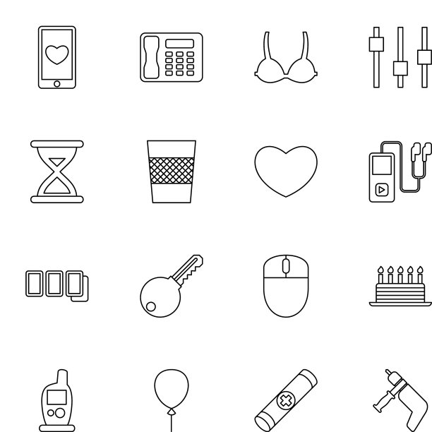 16个按钮图标图片下载