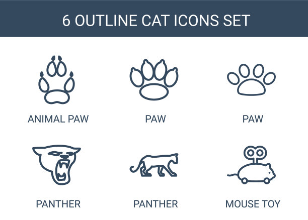 6只猫图标图片下载