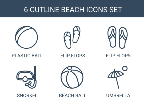 海滩上的图标图片下载