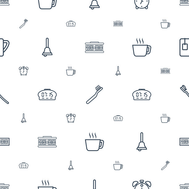 上午图标图案无缝白色背景图片下载