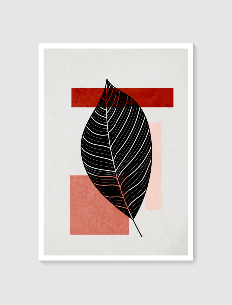 色彩柔和的当代艺术海报图片下载