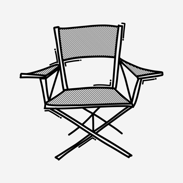 导演椅子涂鸦图标手绘草图图片下载