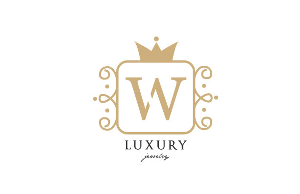 W简单的黄色字母组合标志图片下载