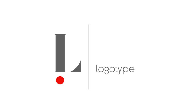 L为红灰白色独特的字母标志图片下载