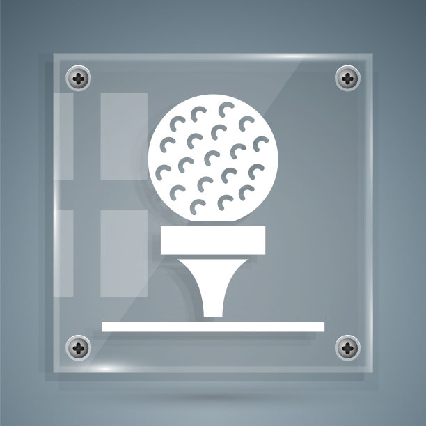 白色高尔夫球在tee上图标孤立在灰色上图片下载