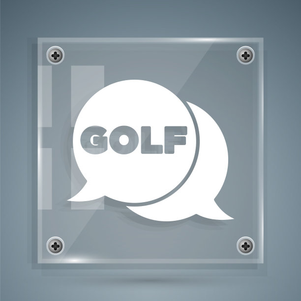白色高尔夫标签图标孤立在灰色背景图片下载