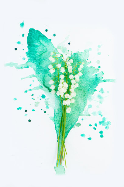 水彩画上的山谷之礼图片下载