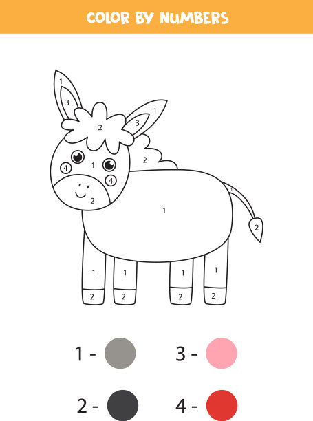 颜色可爱的驴数农场动物图片下载