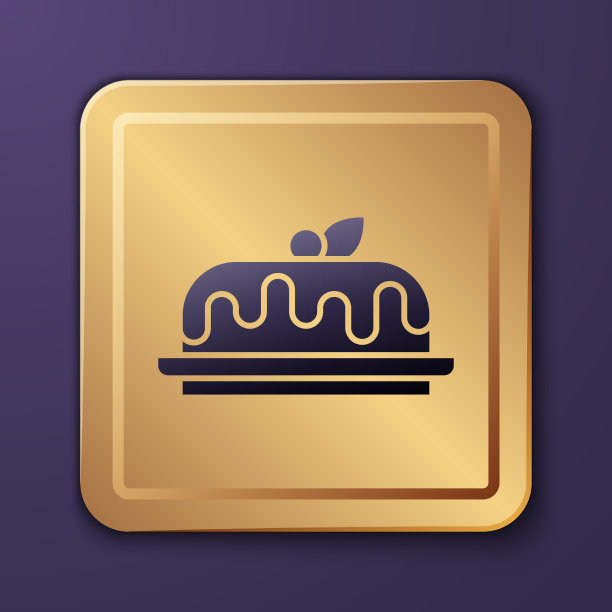 紫色蛋糕图标孤立在紫色背景图片下载