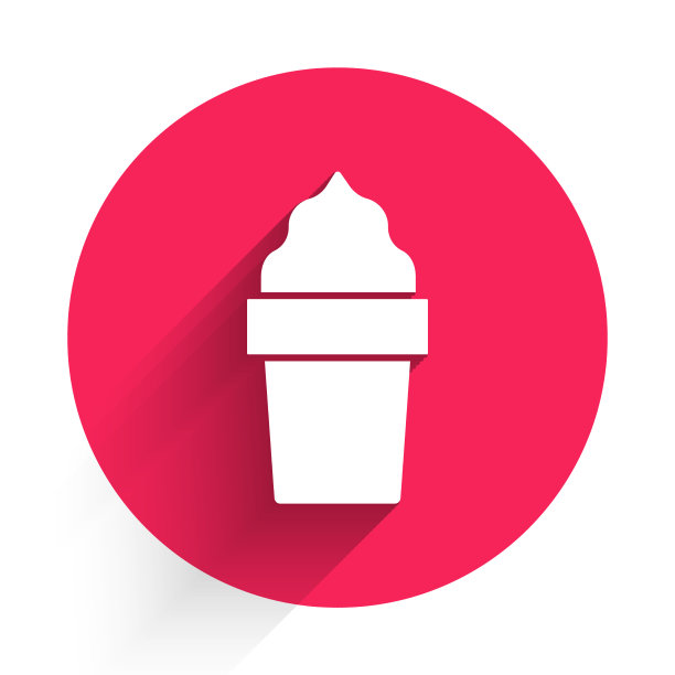 白色冰淇淋在华夫蛋筒图标孤立与图片下载