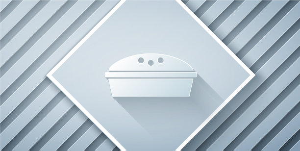 剪纸自制馅饼图标孤立在灰色图片下载