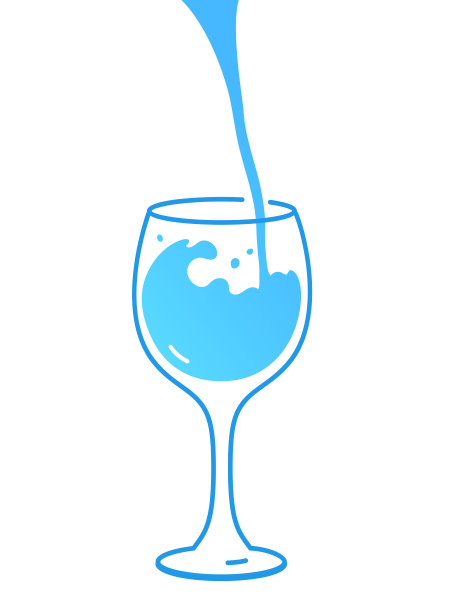 矢量图的葡萄酒杯与水图片下载