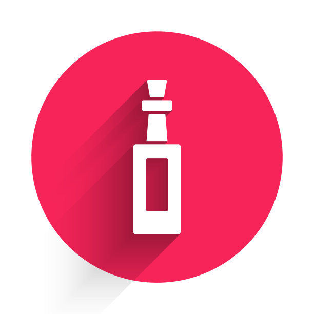 白色瓶橄榄油图标孤立与长图片下载