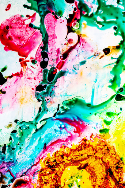 明亮美丽多汁的水彩背景霓虹灯。复制空间设计。图片下载