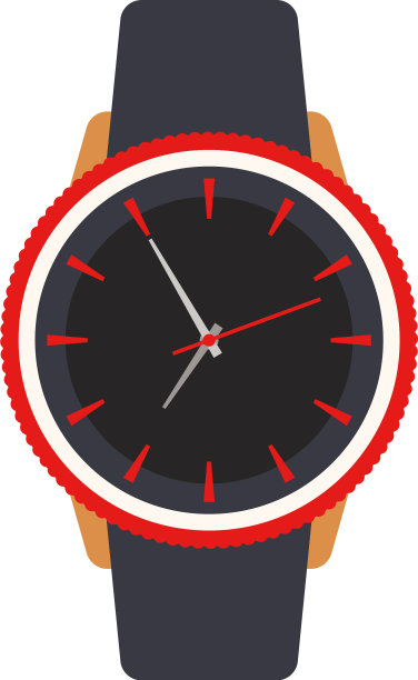 时尚时尚腕表配件孤立扁平图片下载