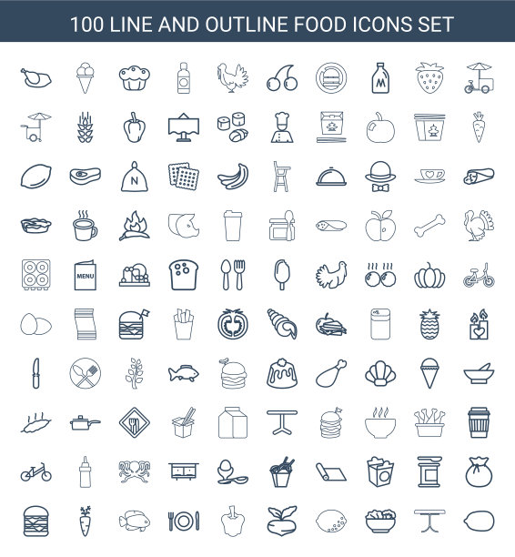 100年食品图标图片下载