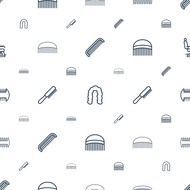 理发店图标图案无缝白色背景图片下载
