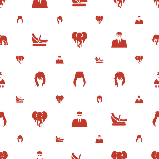 肖像图标图案无缝白色背景图片下载