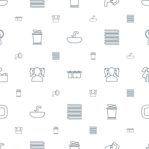 浴室图标图案无缝白色背景图片下载