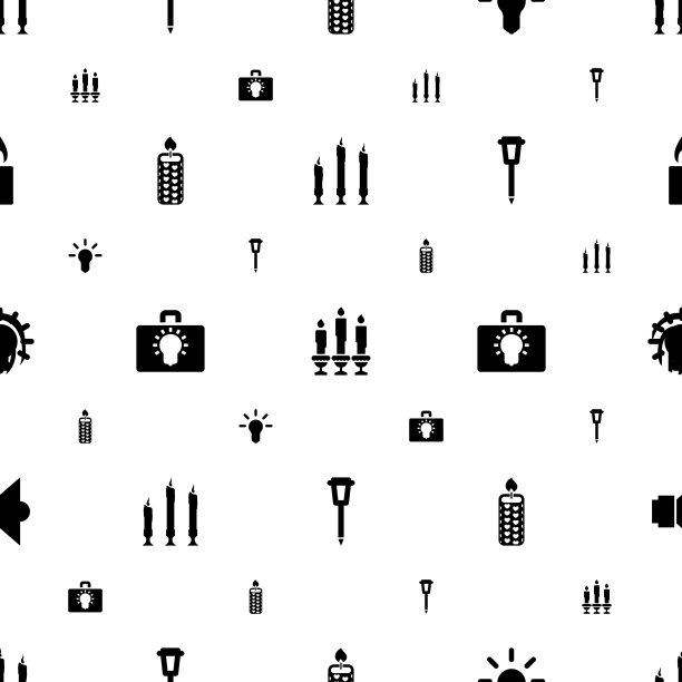 照明图标模式无缝白色图片下载