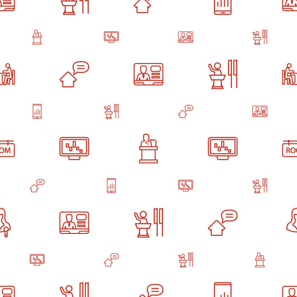 会议图标图案无缝白色背景图片下载
