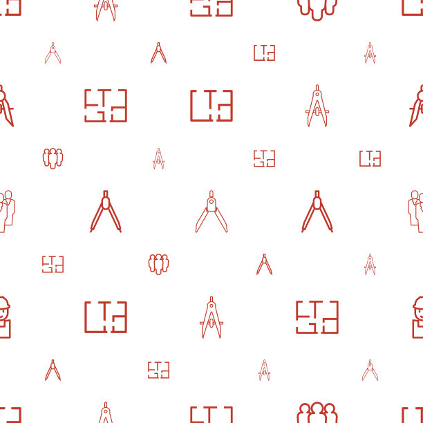 建筑师图标图案无缝白色背景图片下载