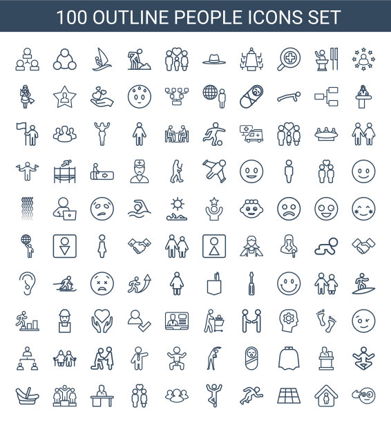 100人的图标图片下载