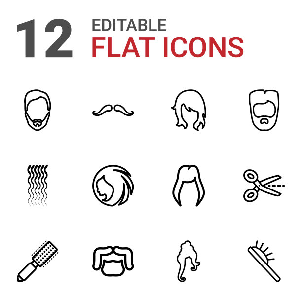 12个发型图标图片下载