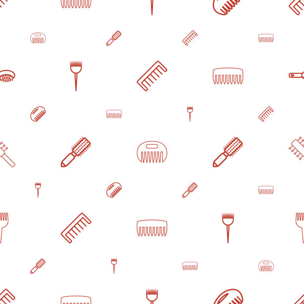 毛刷图标模式无缝白色背景图片下载