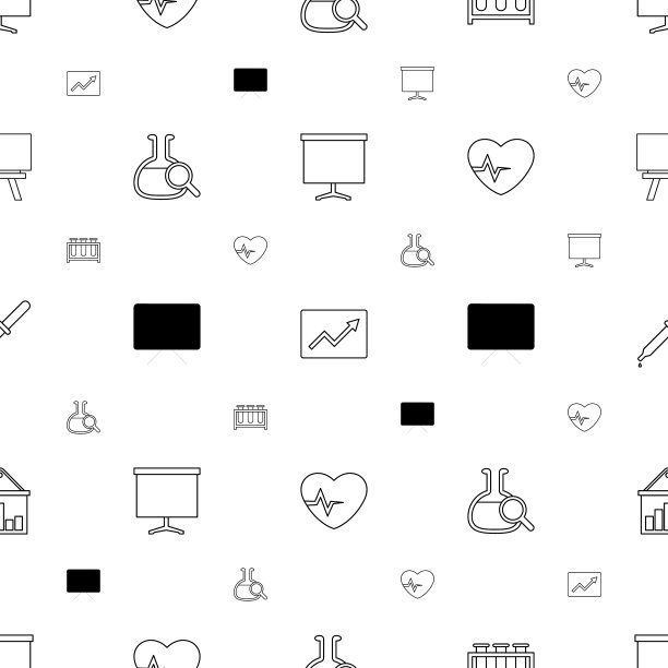 分析图标模式无缝白色背景图片下载