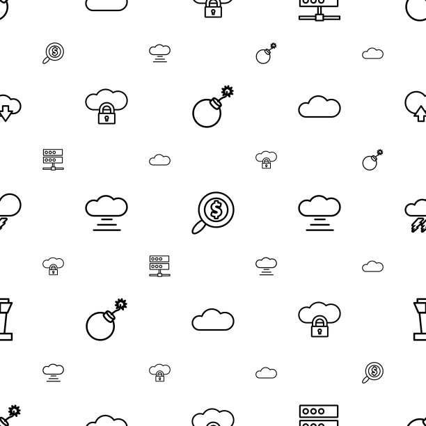 云图标图案无缝白色背景图片下载
