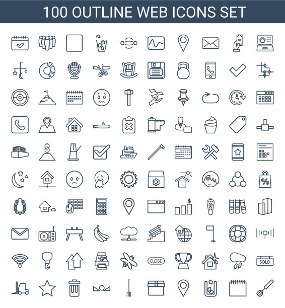 100年网络图标图片下载