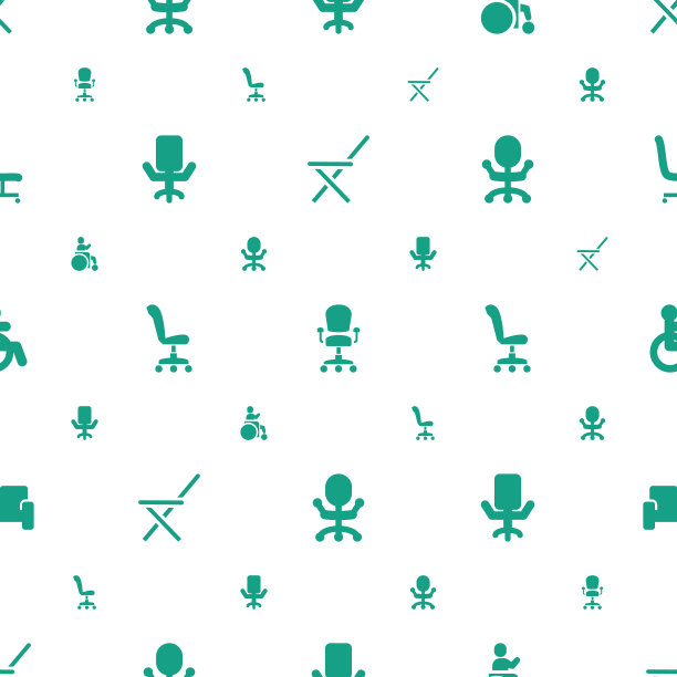 扶手椅图标图案无缝白色背景图片下载