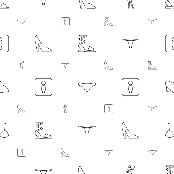 女性图标图案无缝白色背景图片下载