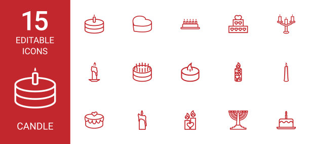 15根蜡烛图标图片下载