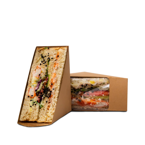 纸盒里有两份蟹肉条，蛋黄酱三明治图片下载