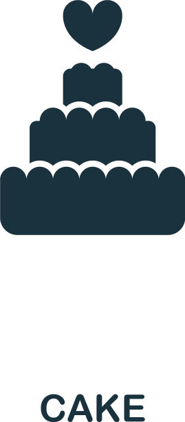 蛋糕创意图标简单元素蛋糕概念图片下载