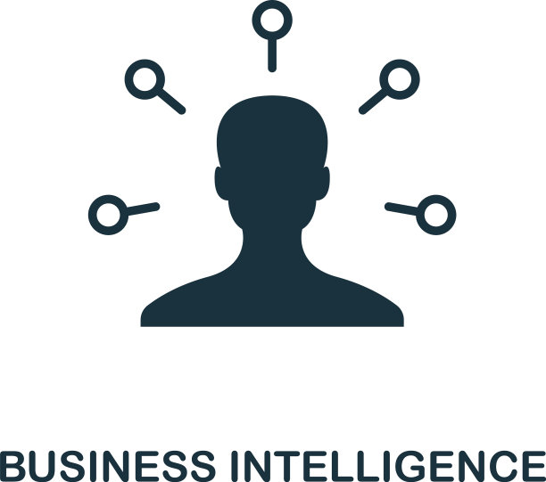 商业智能图标单色风格图片下载