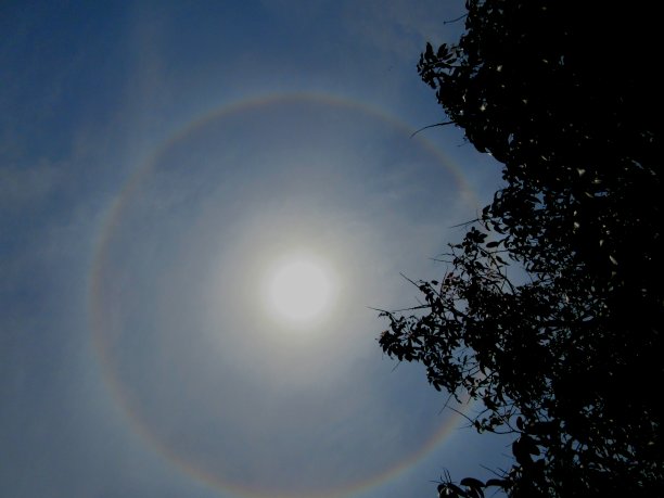 从地面上看，正午时分，围绕太阳形成了360度的彩虹图片下载