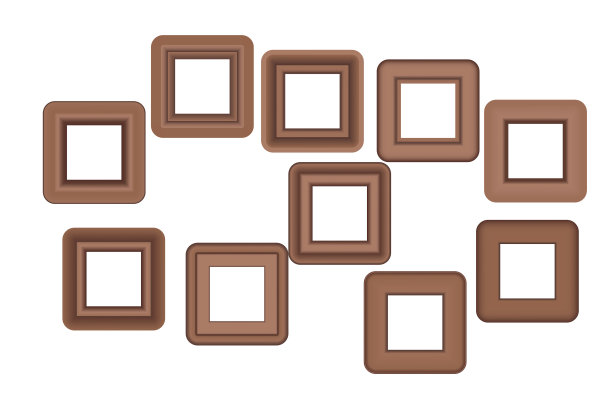 大set方黄金古董木框架图片下载