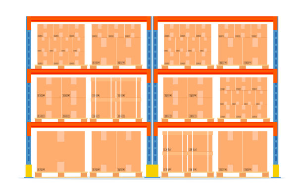 仓库货架与盒子存储设备图片下载