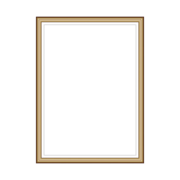 现实的金色框架孤立在灰色背景图片下载