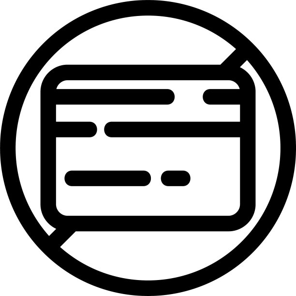 没有信用卡图标或标志孤立的标志符号图片下载