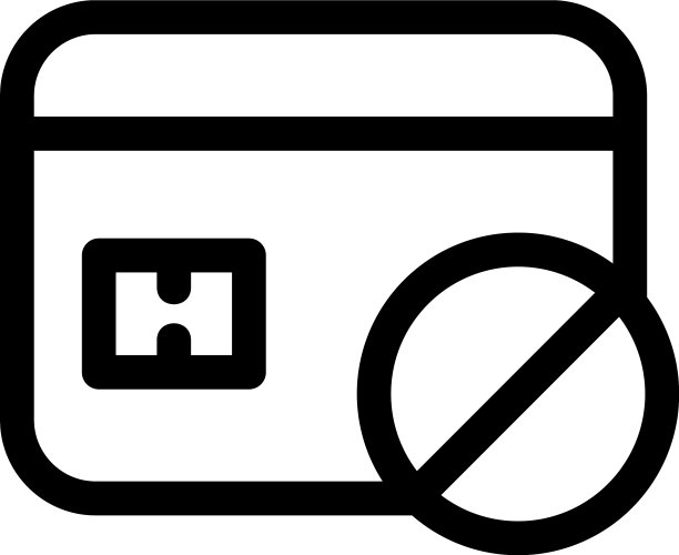 没有信用卡图标或标志孤立的标志符号图片下载