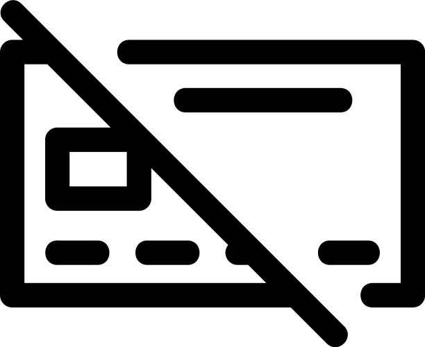 没有信用卡图标或标志孤立的标志符号图片下载