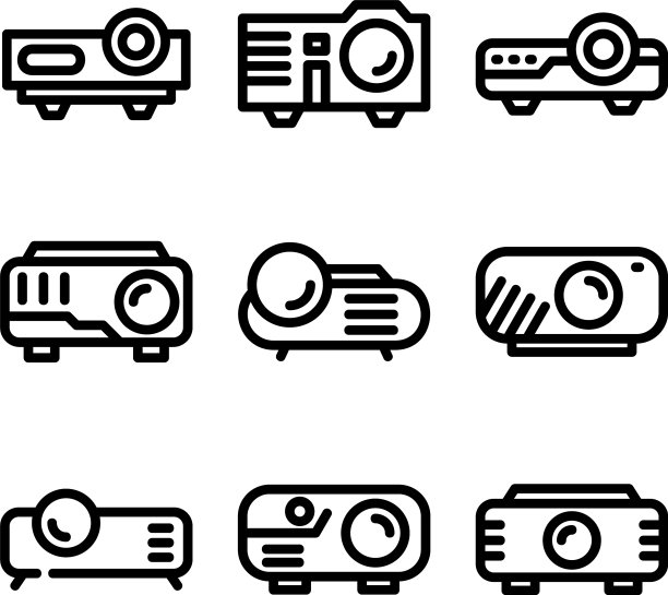 投影仪图标或标志孤立的标志符号图片下载