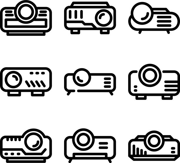 投影仪图标或标志孤立的标志符号图片下载