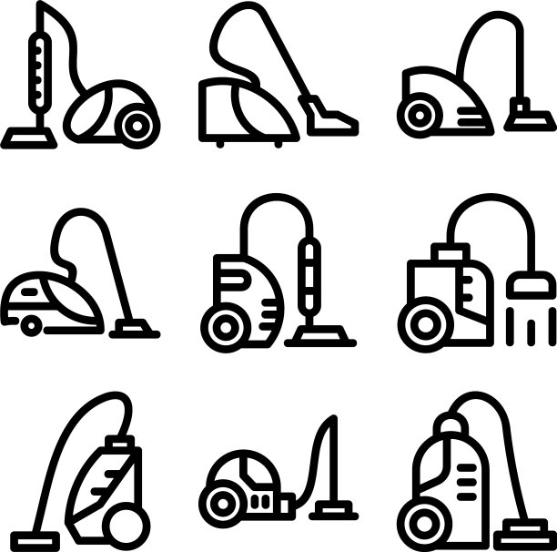 吸尘器图标或标志孤立标志符号图片下载