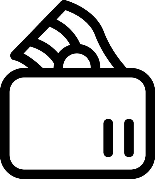 钱包图标或标志孤立标志符号图片下载