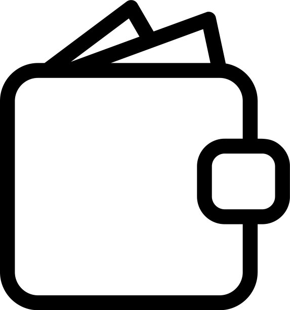 钱包图标或标志孤立标志符号图片下载